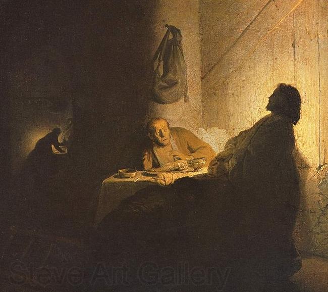 Rembrandt van rijn The Supper at Emmaus Spain oil painting art